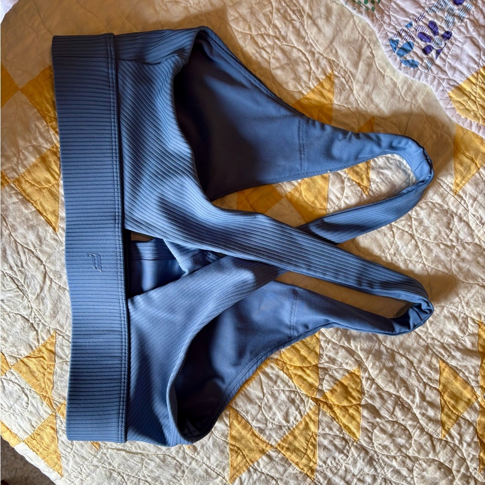 Fabletics Ribbed Blue Bralette - Picture 2 of 4